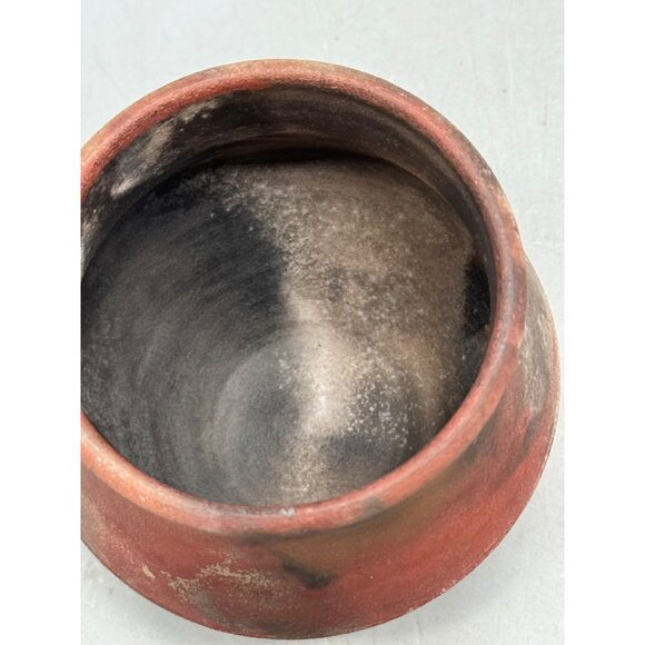 Vintage 1991 Morelli Workman Handmade Pottery Vase Red Brown 4"x4" Used READ - Picture 4 of 7